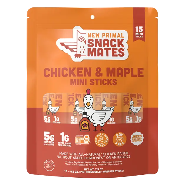 Snack Mates Mini Chicken & Maple Sticks - 15 ct