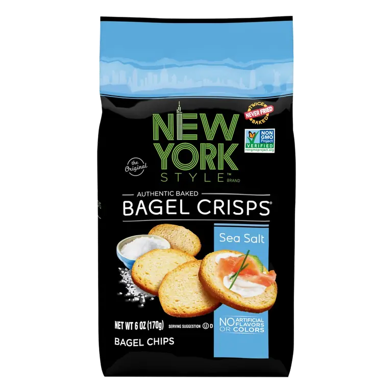 the Original Authentic Baked Sea Salt Bagel Chips