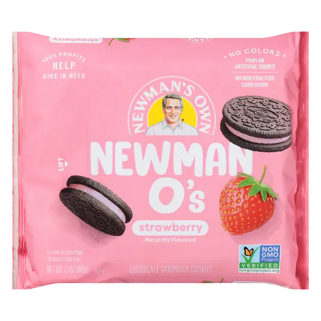 Newman-O's Strawberry Chocolate Sandwich Cookies