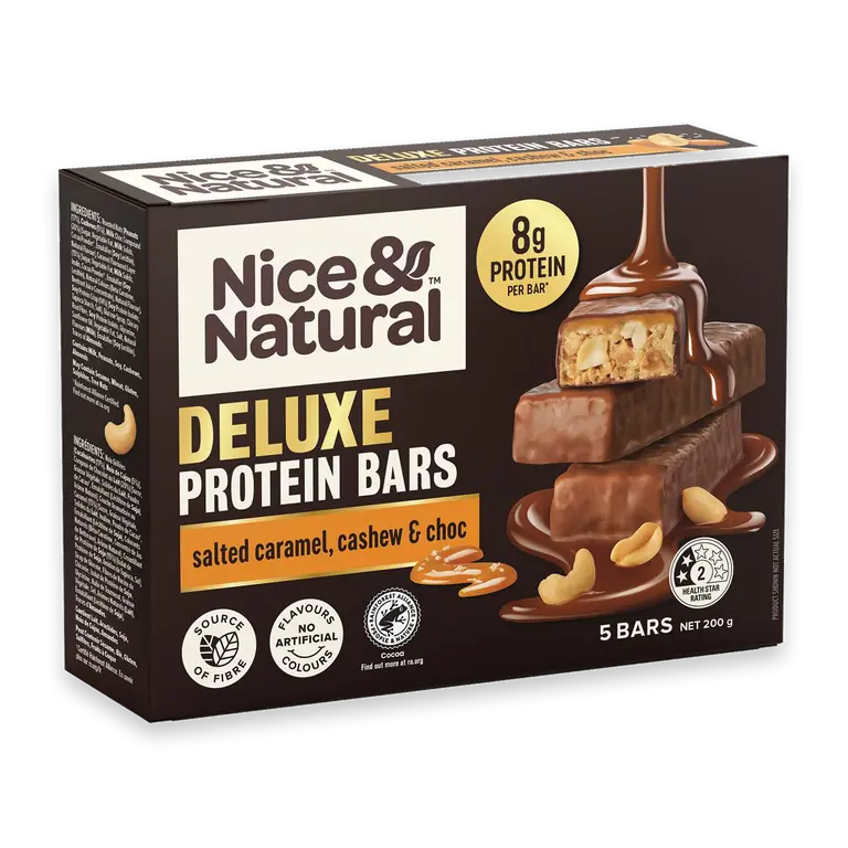 Deluxe Protein Bar Salted Caramel Cashew & Choc 5 Pack