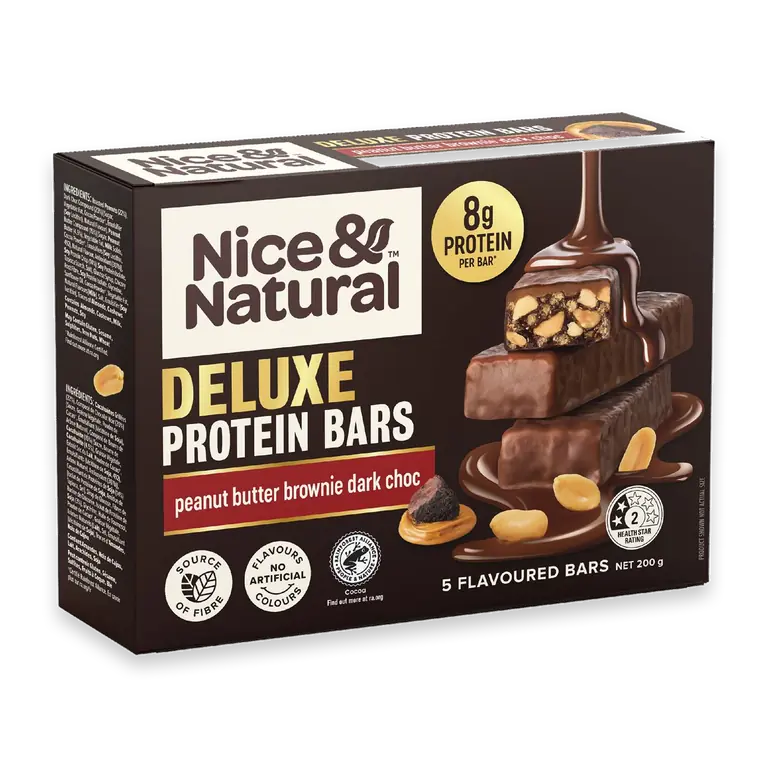 Deluxe Protein Bars Peanut Butter Brownie Dark Choc