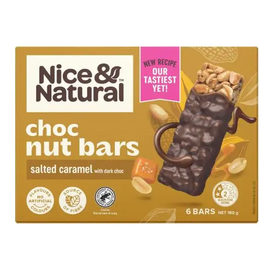 Nut Bars Salted Caramel With Dark Choc Multipack Snacks 6 Pack