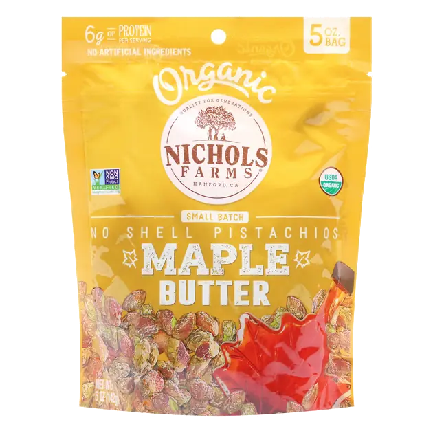 Nichols Farms Organic No Shell Maple Butter Pistachios