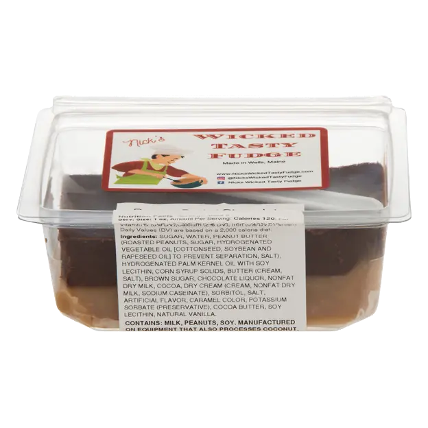 Nick's Peanut Butter Chocolate Wicked Tasty Fudge