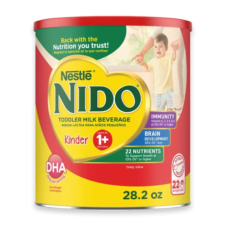 Nestle NIDO Kinder 1+ Toddler Powdered Milk Beverage - Canister - Shelf Stable Toddler Drink