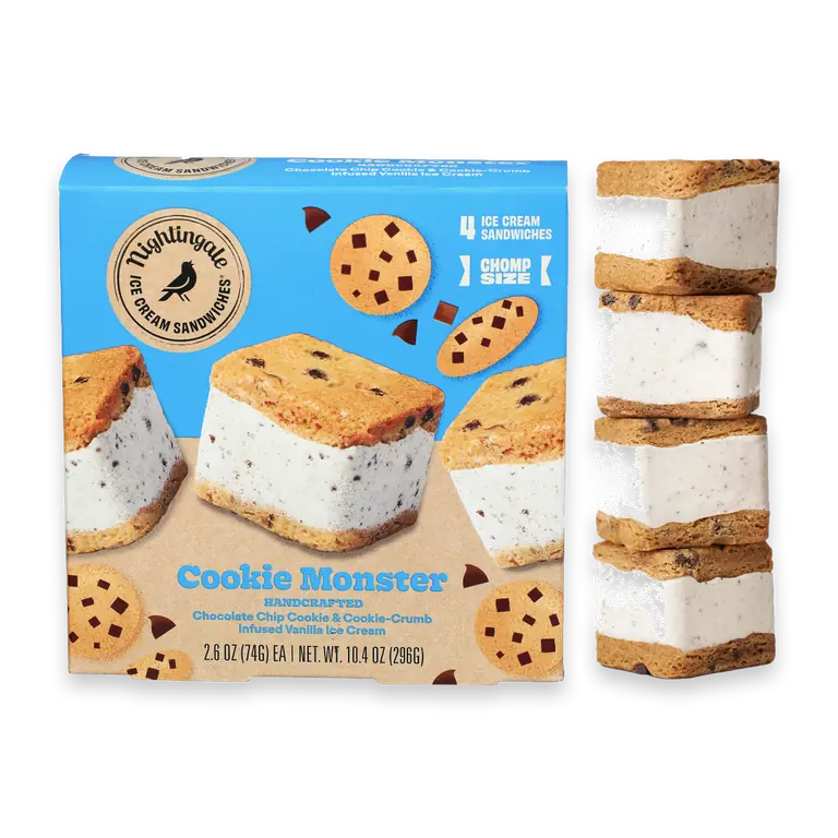 Cookie Monster Chomp Size Ice Cream Sandwices
