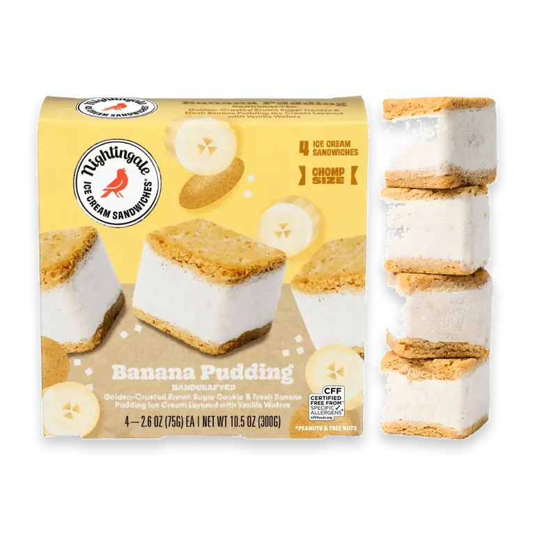 Ice Cream Sandwiches Banana Pudding Chomp Size Ice Cream Sandwiches