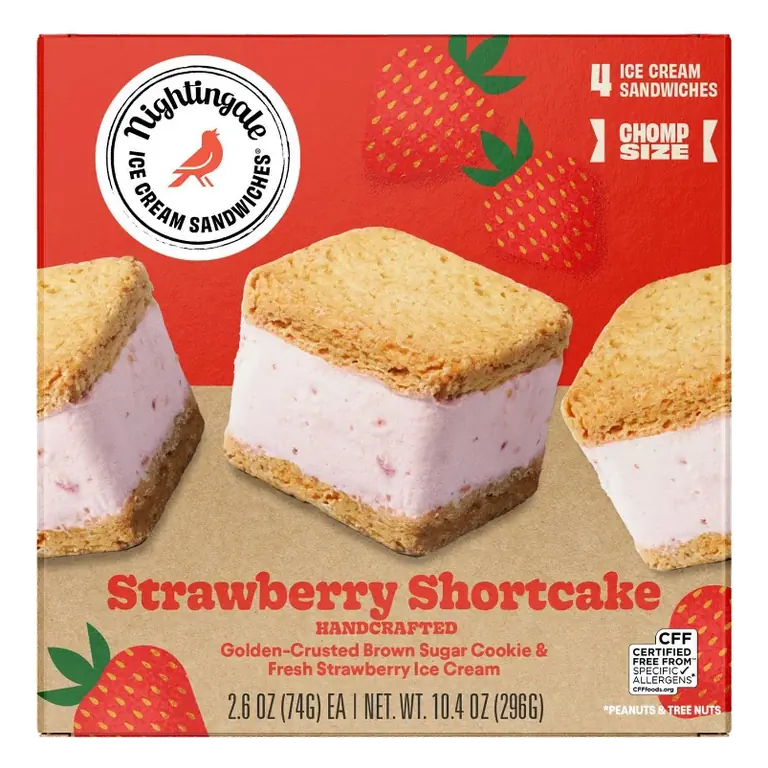 Strawberry, Brown Sugar Ice Cream Cookies Shortcake Sandwiches