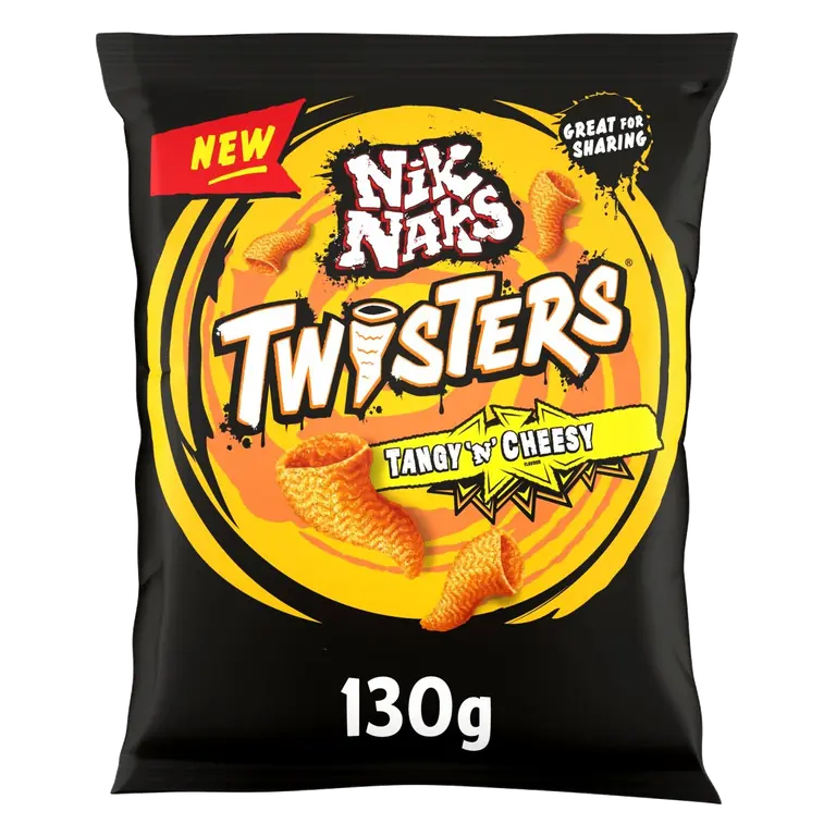 Twisters Tangy 'n' Cheesy Sharing Crisps 130g