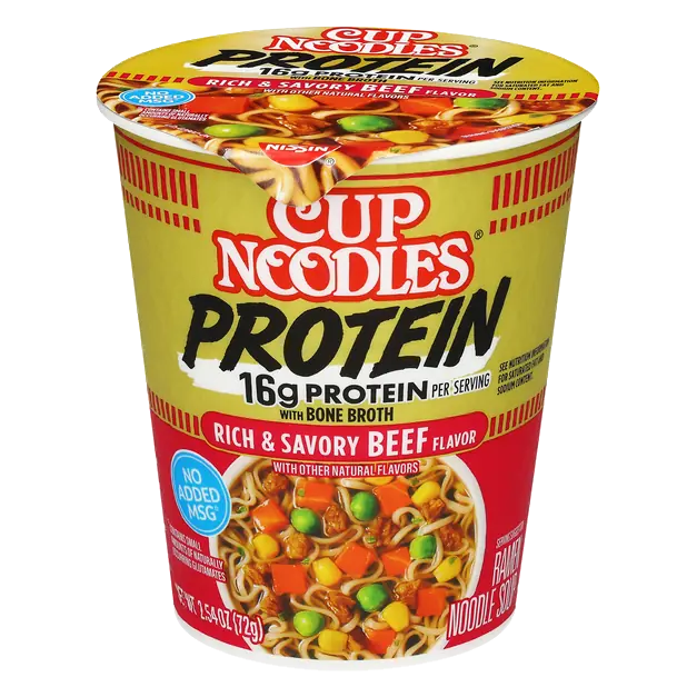 Cup Noodles 16g Protein Rich & Savory Beef Ramen Soup