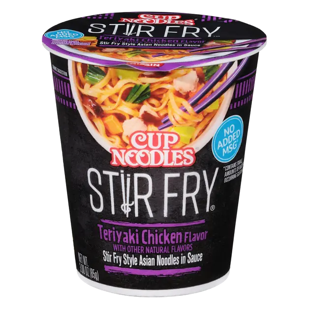 Cup Noodles Stir Fry Teriyaki Chicken Asian in Sauce