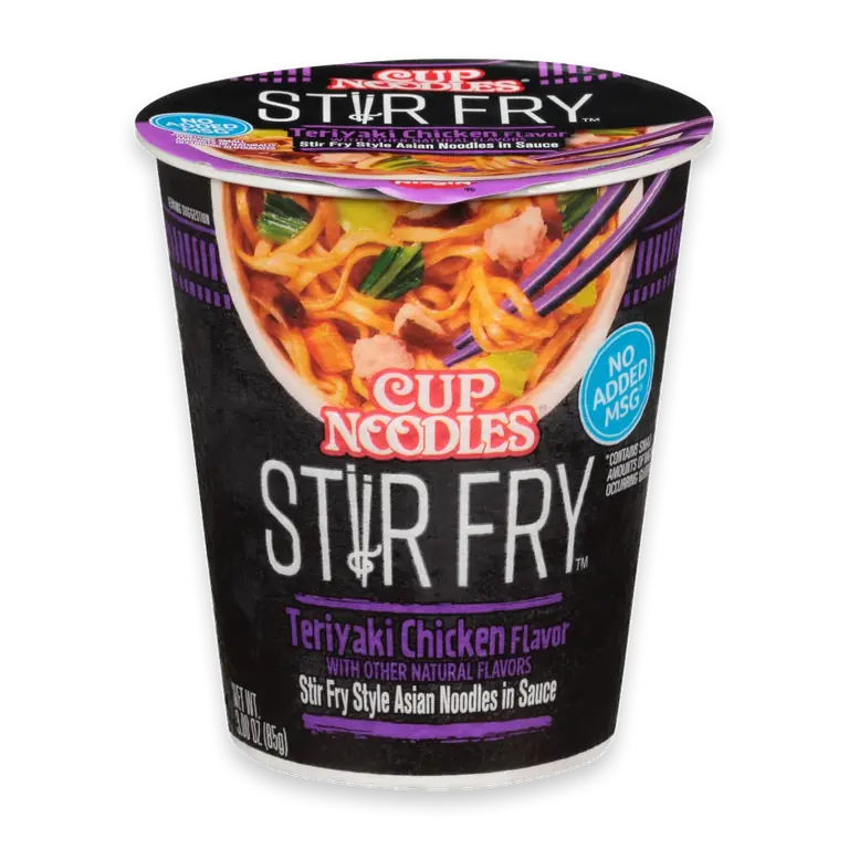 Cup Noodles Stir Fry Teriyaki Chicken Flavor Asian Noodles in Sauce