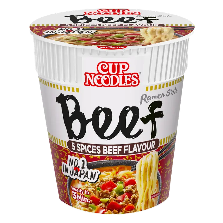Nissin Cup Noodles 5 Spices Beef Flavour Instant Ramen Style Pot 64g