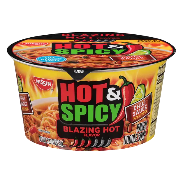 Hot & Spicy Blazing Hot Ramen Noodle Soup Bowl