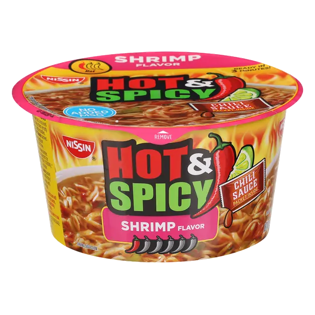 Hot & Spicy Shrimp Flavor Ramen Noodle Soup Bowl