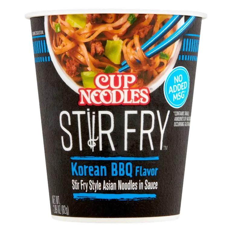 Korean Bbq Stir Fry Style Asian Cup Noodles in Sauce