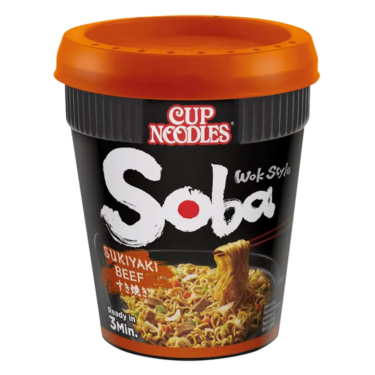 Soba Sukiyaki Beef Wok Style Instant Cup Noodles Pot 89g