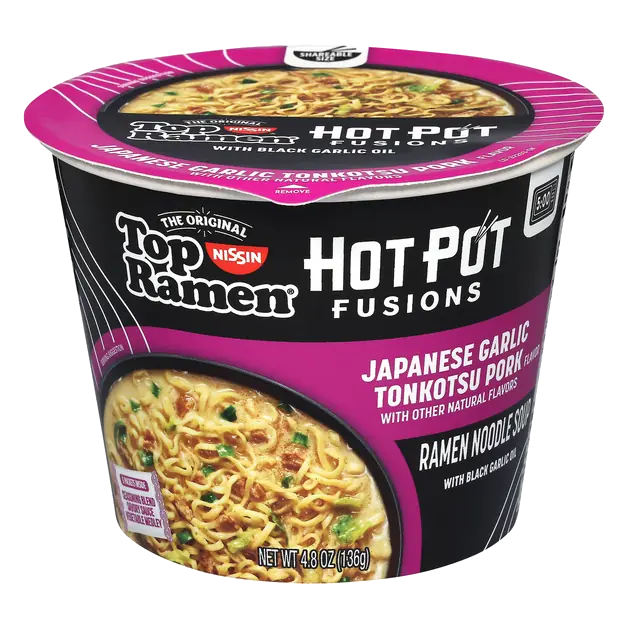 Top Ramen Hot Pot Fusions Japanese Garlic Tonkotsu Pork Noodle Soup