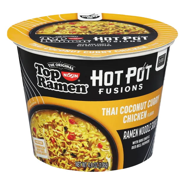 Top Ramen Hot Pot Fusions Thai Coconut Curry Chicken Noodle Soup
