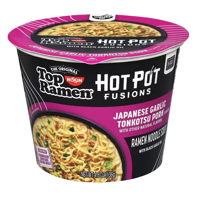 Top Ramen Japanese Garlic Tonkotsu Pork Ramen Noodle Soup