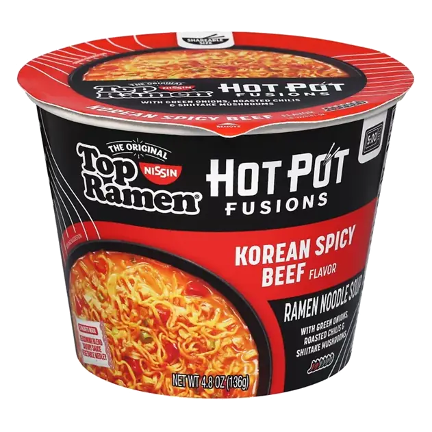 Top Ramen Korean Spicy Beef Flavor Ramen Noodle Soup