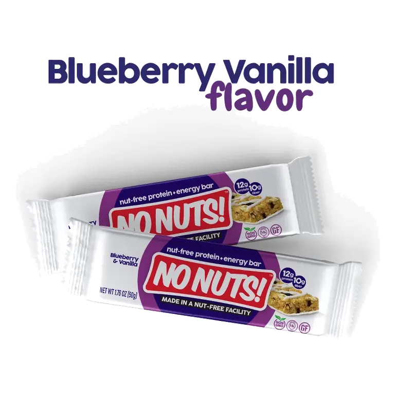 No Nuts! Blueberry & Vanilla Snack Bars - 100% Nut-Free - 12 Bar Pack