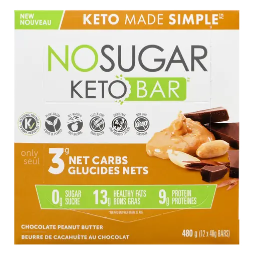 No Sugar Keto Bars Chocolate Peanut Butter 12 x 40 g