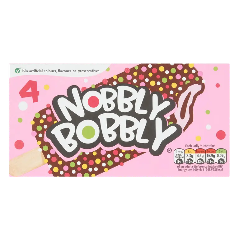 Nobbly Bobbly Strawberry & Chocolate Nobbly Ice Lolly 4 x 60ml