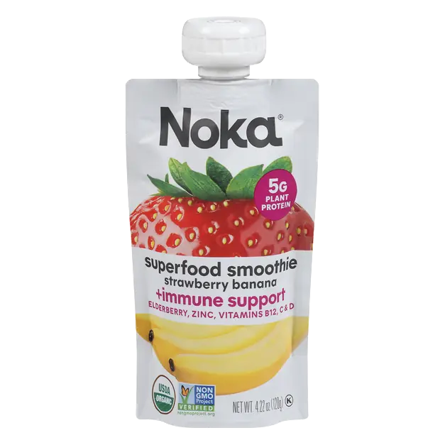 Organic Strawberry Banana Superfood Smoothie + Immunity Boost