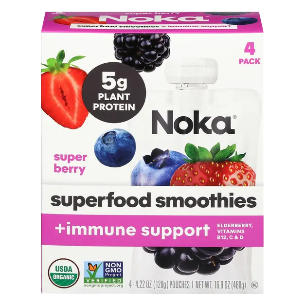Organic Super Berry Superfood Smoothie + Immune Support - 4 ct