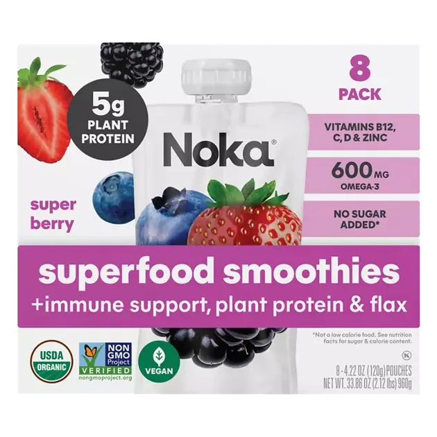 Super Berry Superfood Smoothies +Immune Support, Plant Protein & Flax