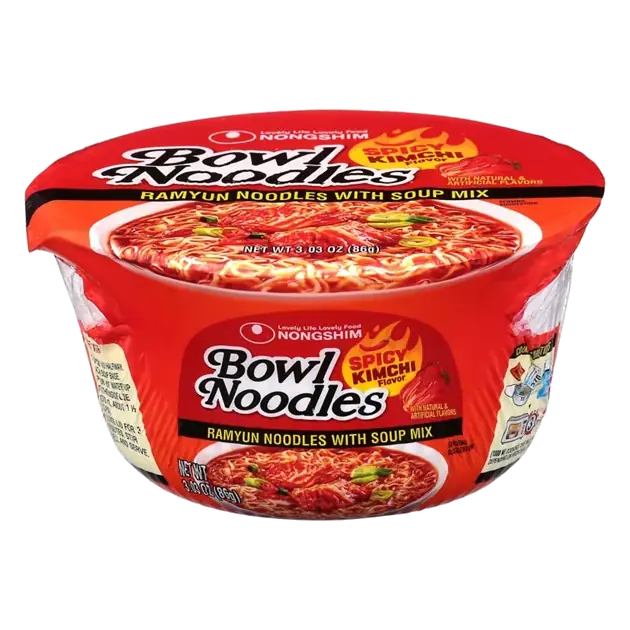 Bowl Noodles Spicy Kimchi Flavor Ramyun Noodles with Soup Mix