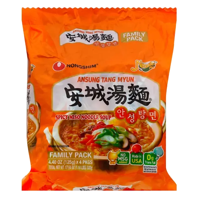 Noodle Pot Noodle Soup, Spicy Miso, Ansung Tang Myun, Family Pack