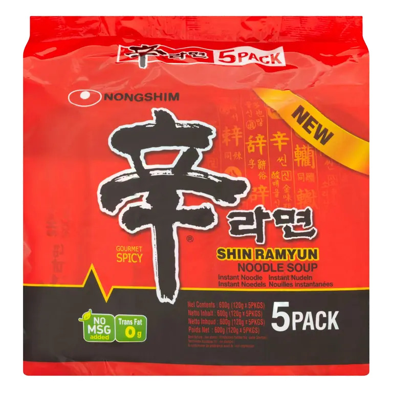 Shin Ramyun Noodle Soup Gourmet Spicy 5x120g