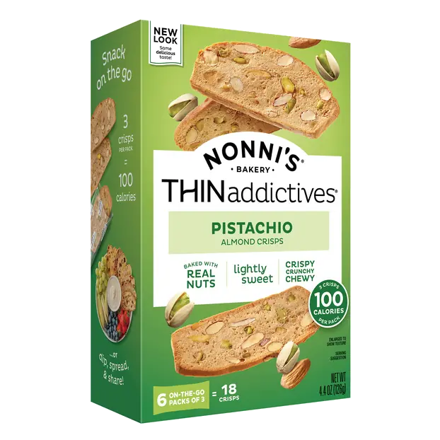 Pistachio Almond Thin Cookies, Lightly Sweet & Crunchy