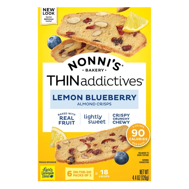 THINaddictives Lemon Blueberry Almond Crisps - 6 ct