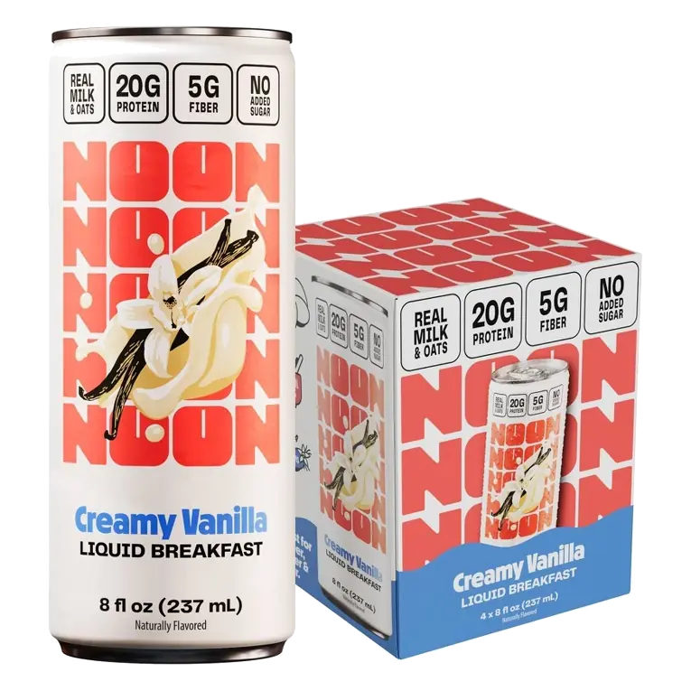NOON Protein + Fiber Creamy Vanilla Liquid Breakfast Drink, 32 fl oz/4ct