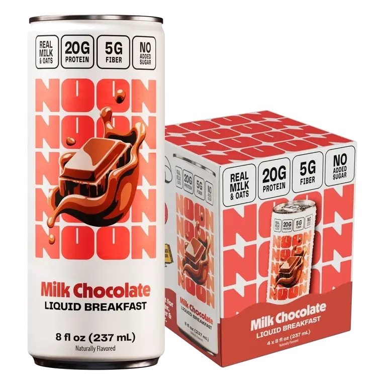 NOON Protein + Fiber Milk Chocolate Liquid Breakfast Drink, 32 fl oz/4ct