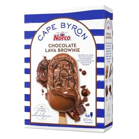 Cape Byron Chocolate Lava Brownie Ice Cream Sticks 4 Pack