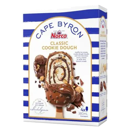 Cape Byron Classic Cookie Dough Ice Cream Sticks 4 Pack