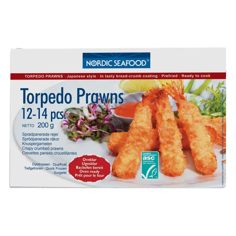 Torped Prawns Sprödbakade Räkor