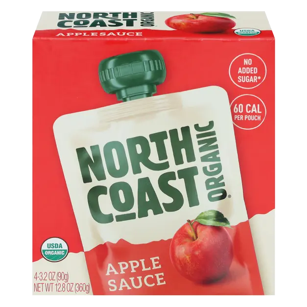 Organic No Sugar Added Apple Applesauce Pouches - 4 ct