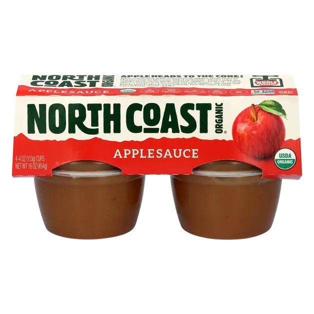 Organic No Sugar Added Applesauce Cups - 4 ct
