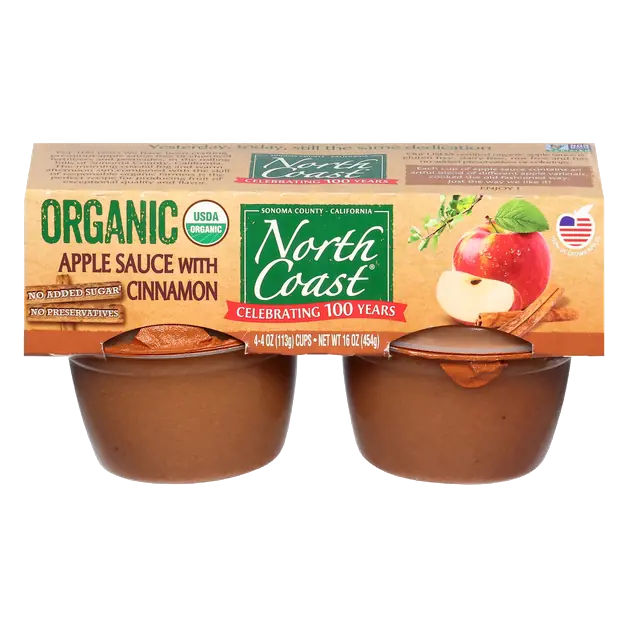 Organic No Sugar Added Cinnamon Applesauce Cups - 4 ct