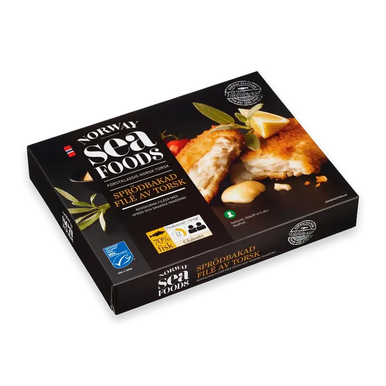 Sprödbakad torskfilé 350g