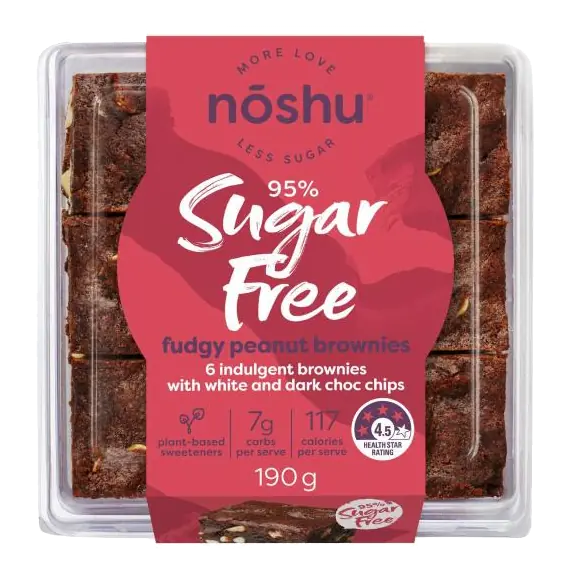 95% Sugar Free Fudgy Peanut Brownies