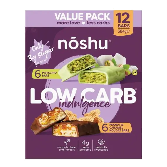 Low Carb Indulgence Bars Pistachio Or Peanut Caramel Bars