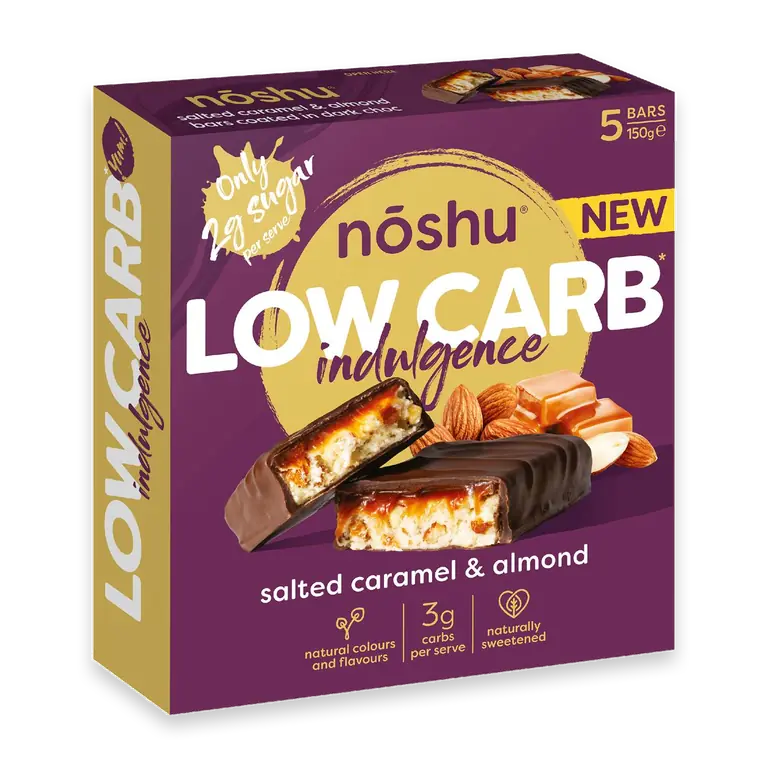 Low Carb Salted Caramel & Almond Indulgence Bars