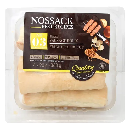Nossack Gourmet Beef Sausage Rolls 360 g