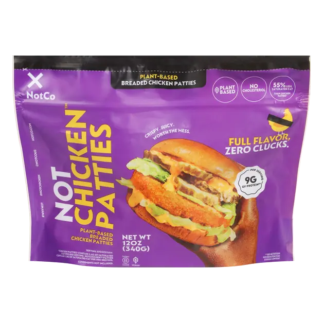 Plant-Based Vegan Not Chicken Patties - 4 ct Frozen